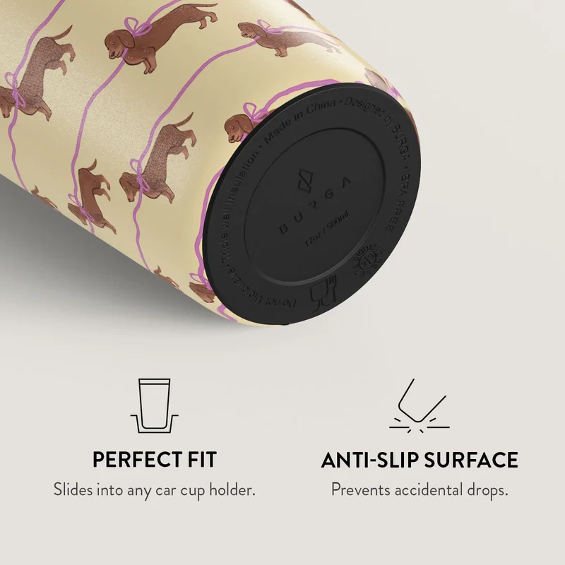 Burga  Burga Always Late 700ml Travel Mug Flap & Straw Set Lid Combo – BPA-Free Stainless Steel, Triple-Layer Insulated, Leak-Resistant, Premium Printed Design – Hot & Cold Drinks  | Best Price UAE
